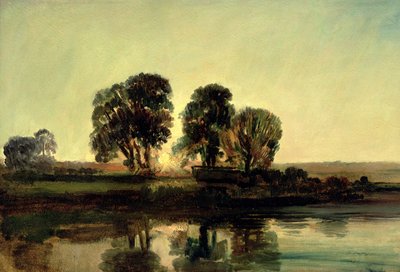 River Landscape at Sunset by Peter de Wint
